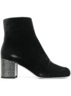 René Caovilla Jewelled Heel Boots - Black