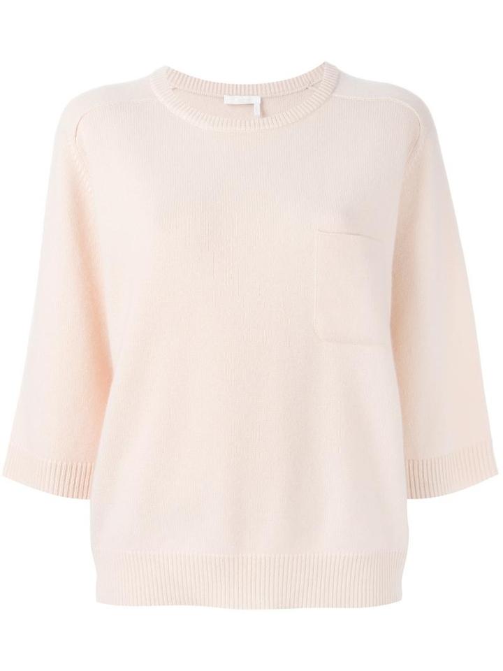 Chloé Patch Pocket Jumper, Women's, Size: Medium, Nude/neutrals, Cashmere