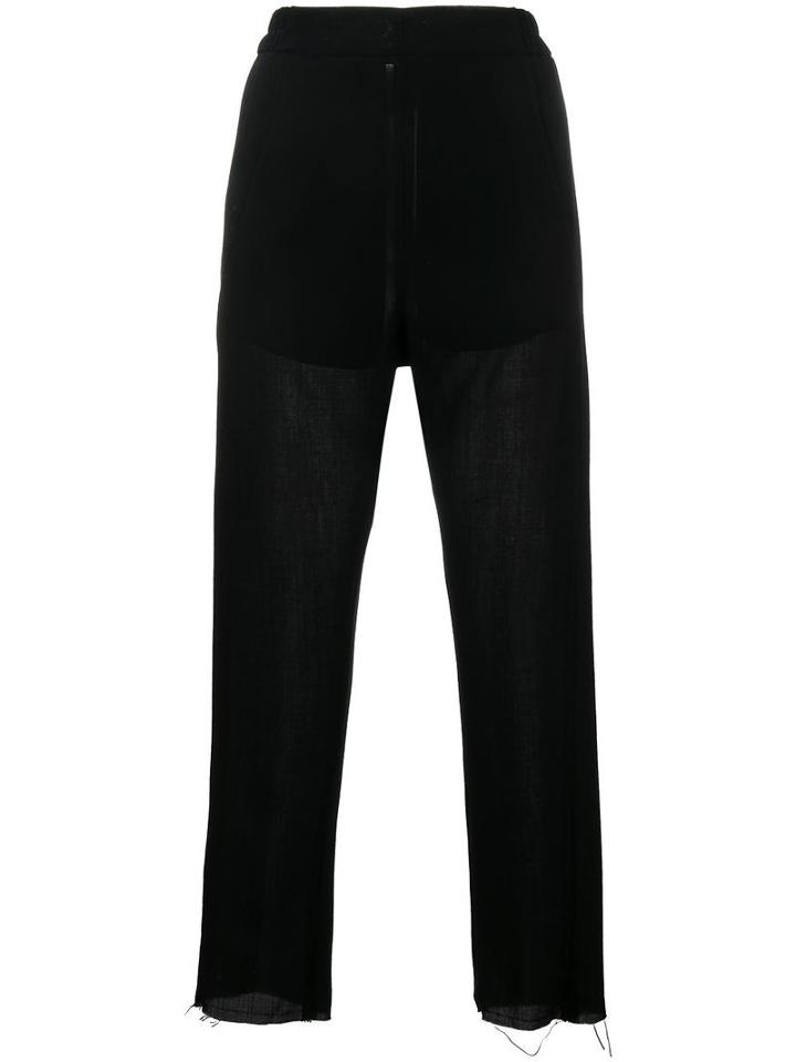 Ann Demeulemeester Cropped Trousers, Women's, Size: 38, Black, Virgin Wool/cotton/rayon