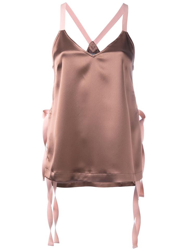 Zoe Jordan - Donato Strap Cami - Women - Polyester/triacetate - 12, Brown, Polyester/triacetate