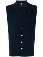 Eleventy Sleeveless Button-down Cardigan - Blue