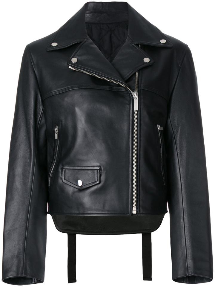 Helmut Lang Strap Detail Biker Jacket - Black