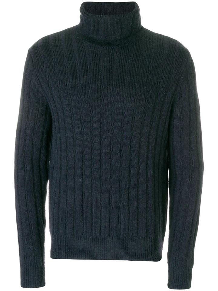 Ami Alexandre Mattiussi Turtleneck Flat Ribbed - Blue