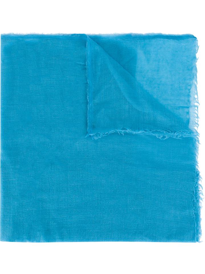 Faliero Sarti Frayed Hem Nerina Scarf - Blue