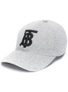 Burberry Logo Embroidered Cap - Grey