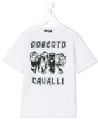 Roberto Cavalli Kids - Wildcat Print T-shirt - Kids - Cotton/elastodiene - 4 Yrs, White