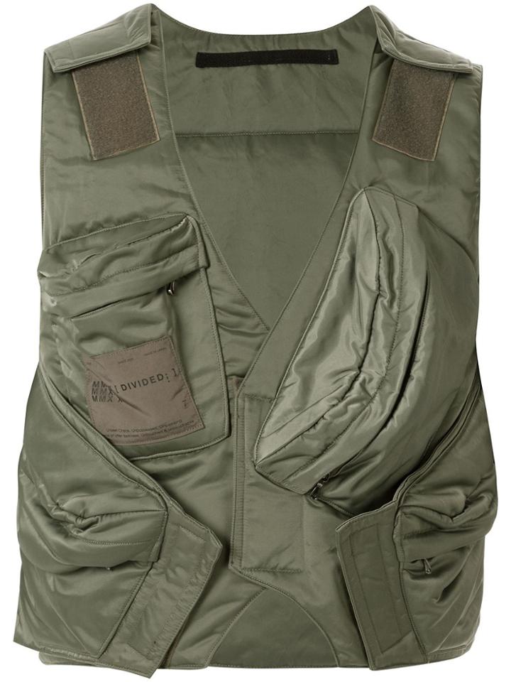 Julius Cropped Gilet Jacket - Green