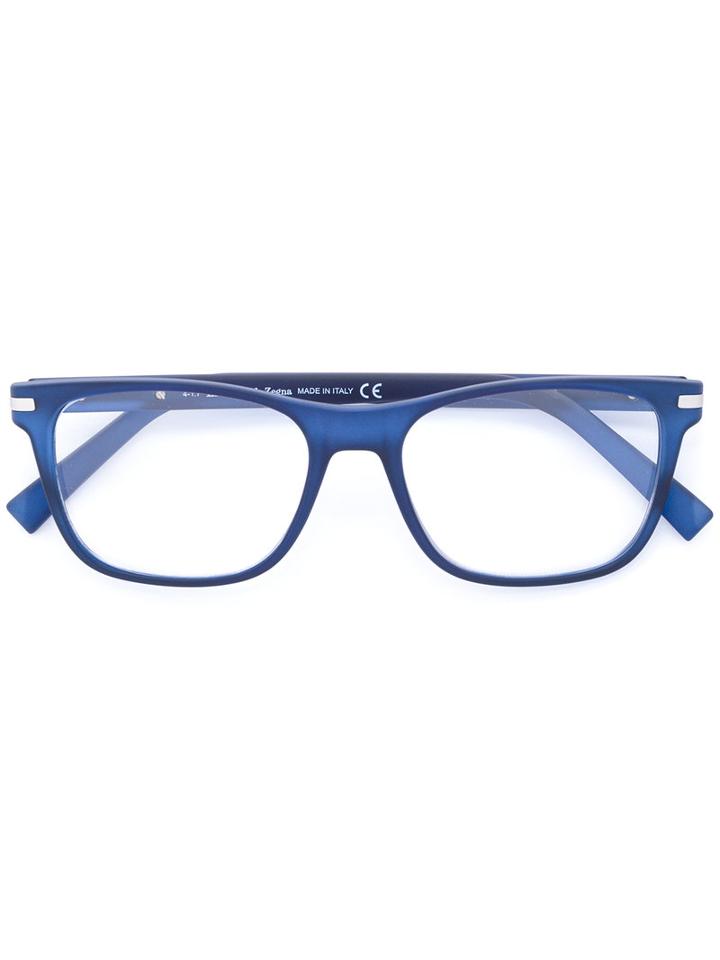 Ermenegildo Zegna - Square Frame Glasses - Men - Acetate - 53, Blue, Acetate