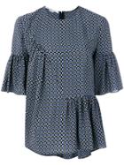 Stella Mccartney Patterned Blouse With Ruffle Features - Blue