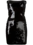 Saint Laurent Sequined Strapless Tube Dress, Women's, Size: 40, Black, Viscose/polyester/polyamide/spandex/elastane