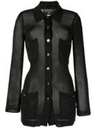 Chanel Pre-owned 1995 Sheer Knitted Cardigan - Black