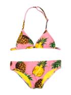 Dolce & Gabbana Kids Pineapple Print Triangle Bikini, Girl's, Size: 10 Yrs, Pink/purple