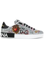 Dolce & Gabbana Portofino Mural Print Sneakers - Grey