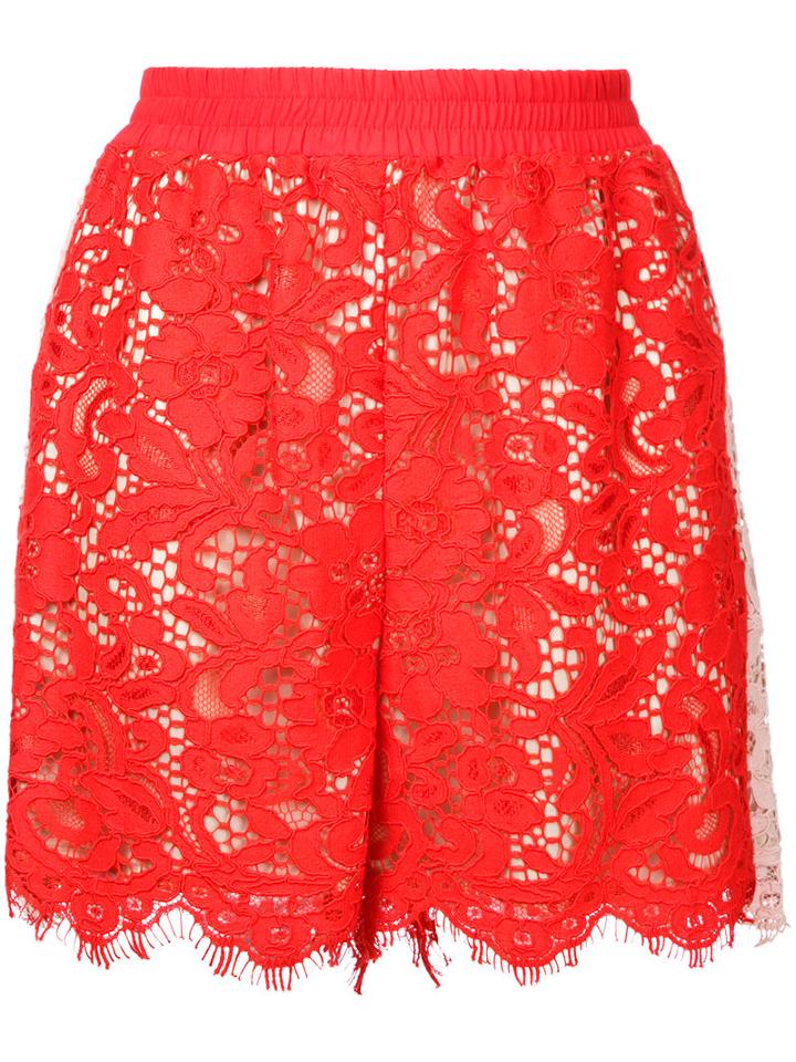 Goen.j Side Panel Shorts, Women's, Size: Medium, Red, Cotton/nylon/bemberg