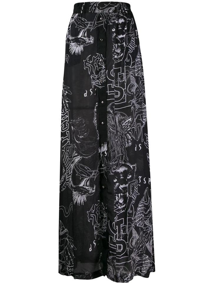 Diesel Printed Button Up Skirt - Black