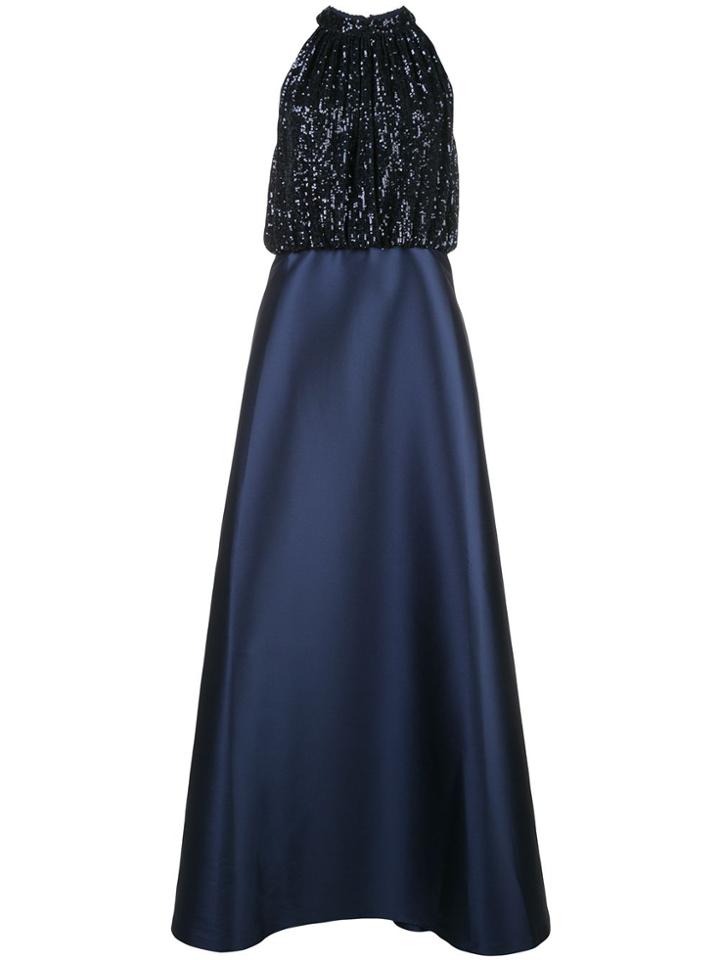 Sachin & Babi Sequinned Panel Gown - Blue