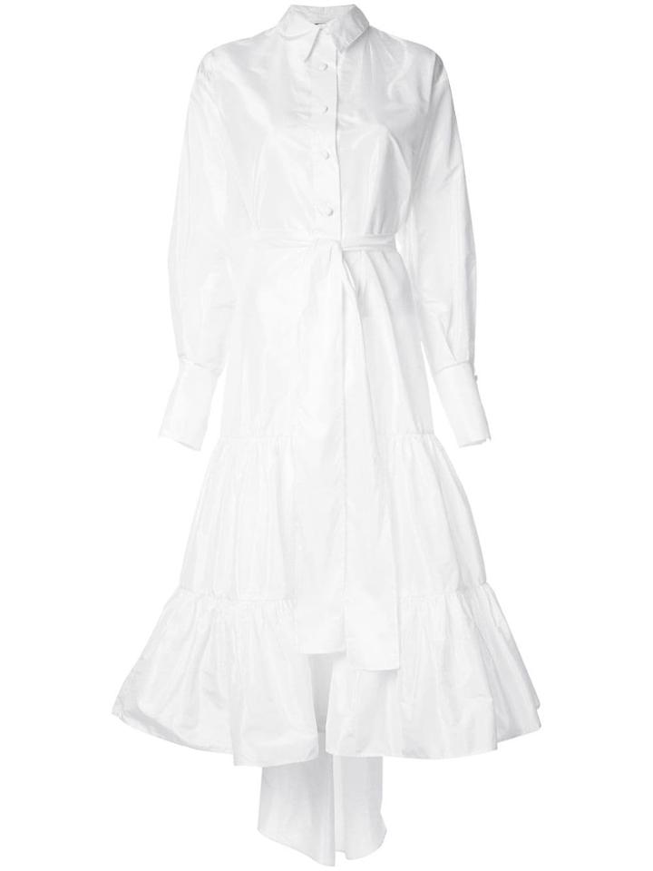 Taller Marmo Long Shirt Dress With Knot - White