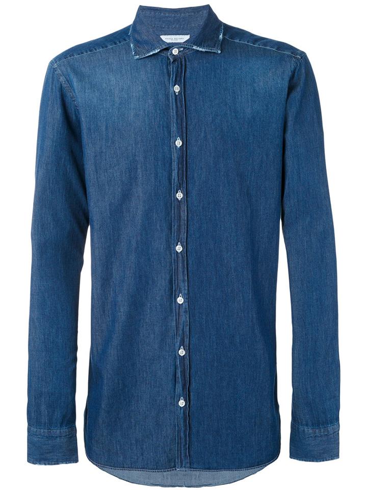 Paolo Pecora - Denim Shirt - Men - Cotton - 42, Blue, Cotton