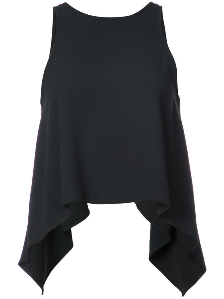 Iro Curved Hem Tank Top - Black