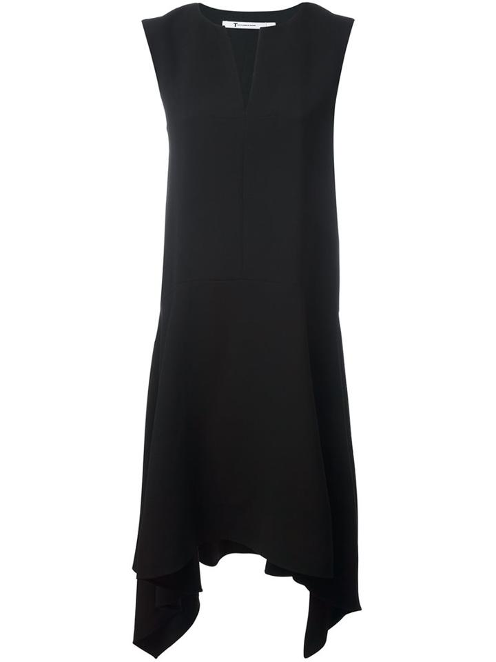 T By Alexander Wang Asymmetric Hem Dress, Women's, Size: 6, Black, Polyester