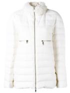 Moncler Gamme Rouge High Neck Zipped Jacket, Women's, Size: 1, White, Cashmere/wool/polyamide/lamb Fur