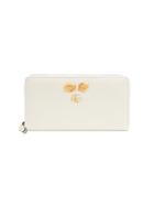 Gucci Leather Zip Around Wallet With Bow - White