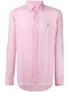 Polo Ralph Lauren - Logo Embroidered Shirt - Men - Linen/flax - M, Pink/purple, Linen/flax