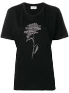 Saint Laurent Flower Print T-shirt - Black