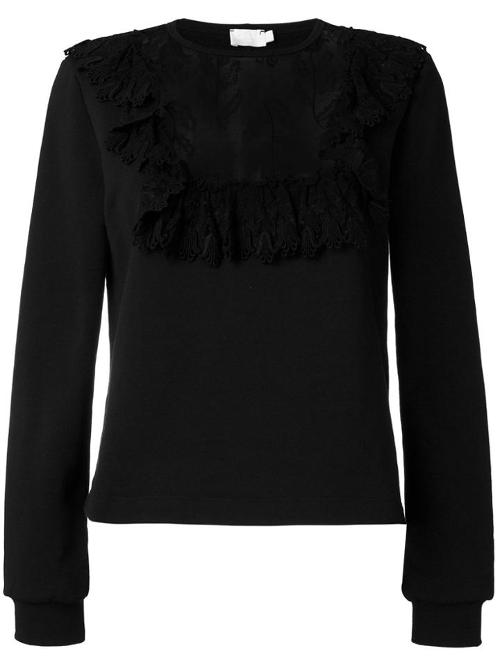 Giamba Lace Embroidered Blouse - Black
