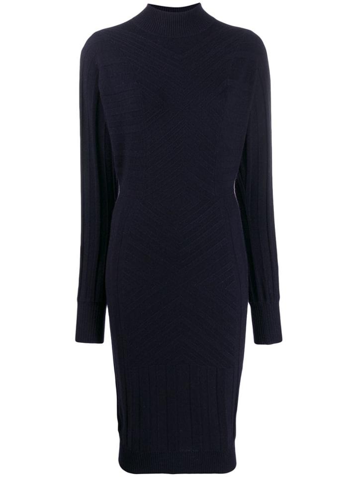 Barrie Knitted Midi Dress - Blue