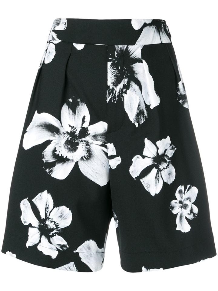 Neil Barrett Tailored Floral Pattern Shorts - Black