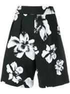 Neil Barrett Tailored Floral Pattern Shorts - Black