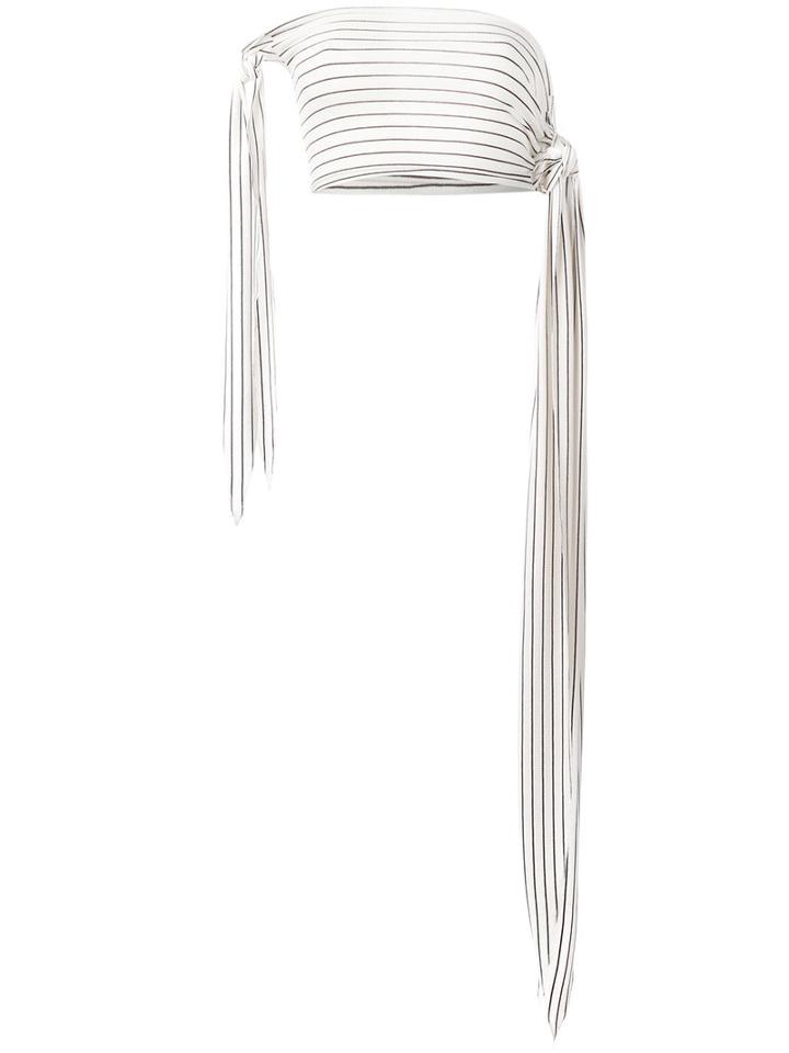 Mm6 Maison Margiela - Striped Panel T-shirt - Women - Spandex/elastane/viscose - L, Women's, White, Spandex/elastane/viscose