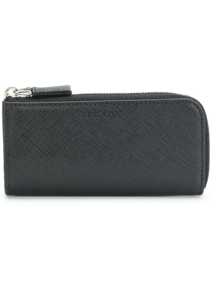 Prada Logo Key Wallet - Black