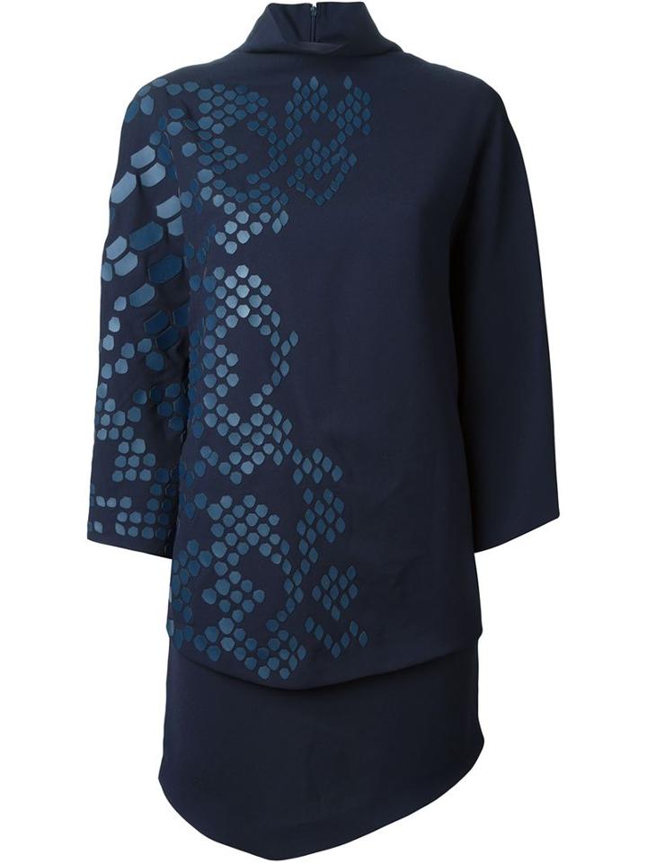 Jay Ahr Embellished Cape Dress, Women's, Size: 36, Blue, Polyester/silk