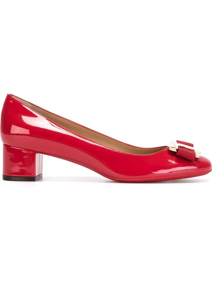 Salvatore Ferragamo Ninna Pumps, Women's, Size: 38, Red, Leather/patent Leather