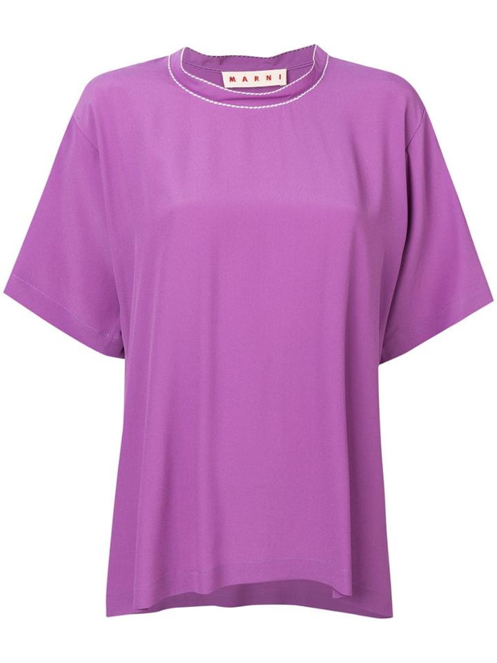 Marni Washed Crepe Top - Purple