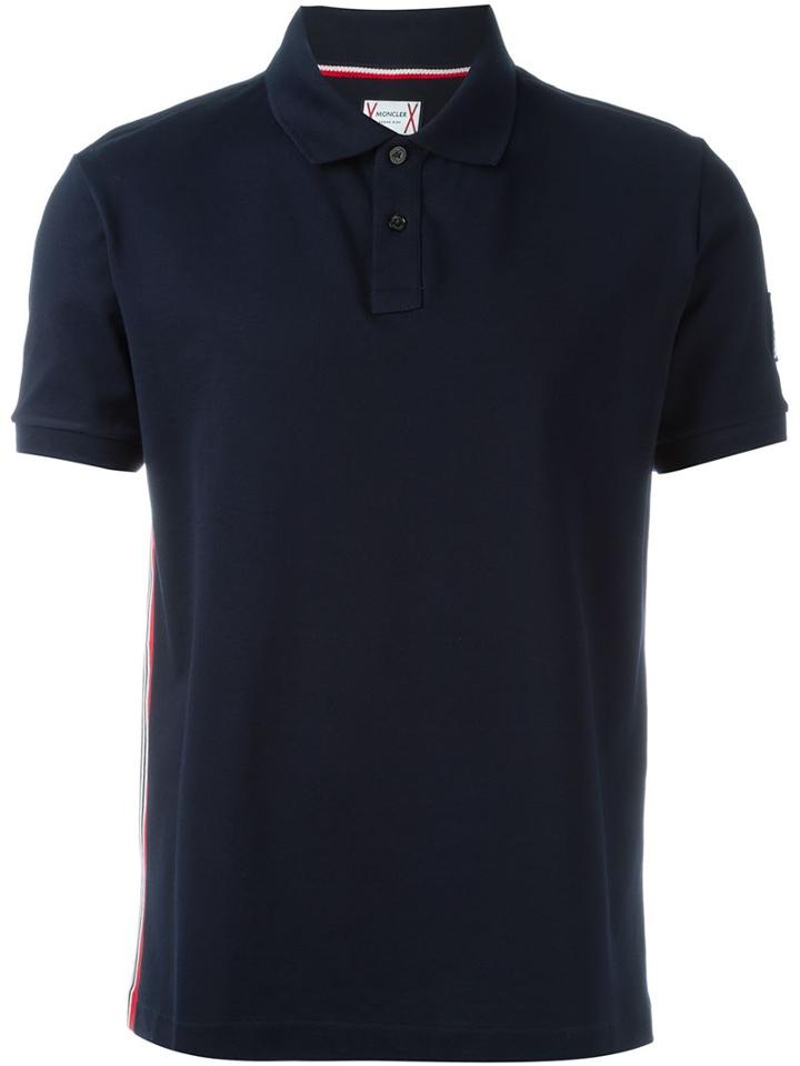 Moncler Gamme Bleu Side Stripe Polo Shirt