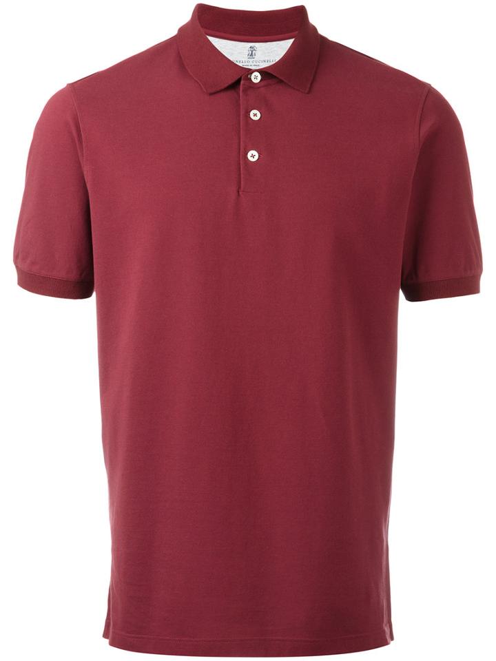 Brunello Cucinelli Classic Polo Shirt, Men's, Size: Xl, Red, Cotton