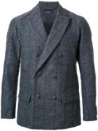 Taakk Pinstripe Double-breasted Blazer - Grey