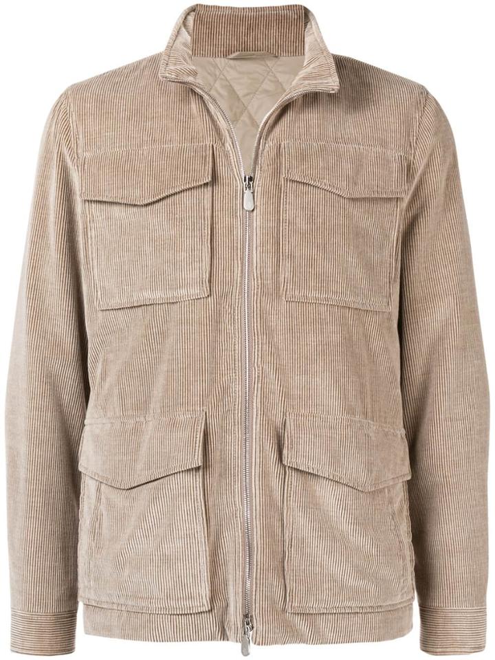 Eleventy Slim Fit Corduroy Jacket - Nude & Neutrals