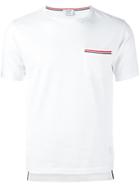 Thom Browne Short Sleeve T-shirt With Chest Pocket In White Jersey