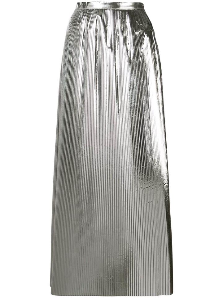 Maison Margiela Tonal Pleated Maxi Skirt - Silver