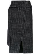 Tufi Duek Tweed Midi Skirt - Black
