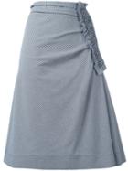 Cédric Charlier Houndstooth Pattern Skirt, Women's, Size: 40, Blue, Cotton