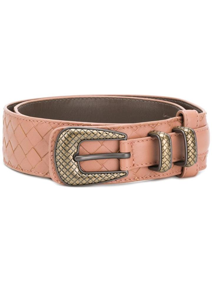 Bottega Veneta Woven Double Layer Belt - Pink