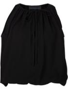 Co Sleeveless Ribbon Detail Top, Women's, Size: S, Black, Polyester/triacetate