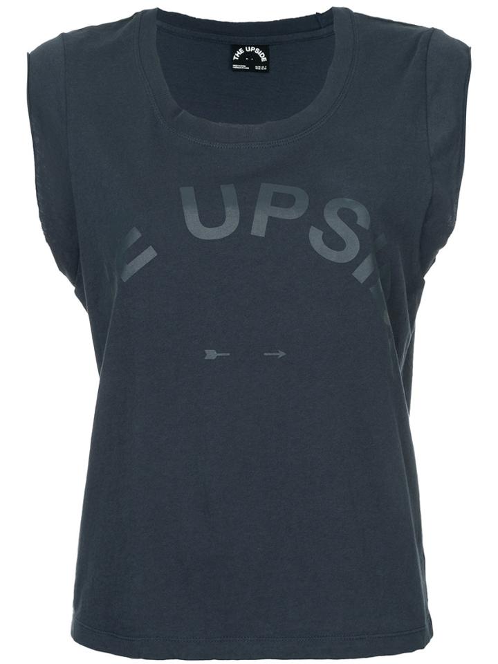 The Upside Logo Print Tank Tops - Blue