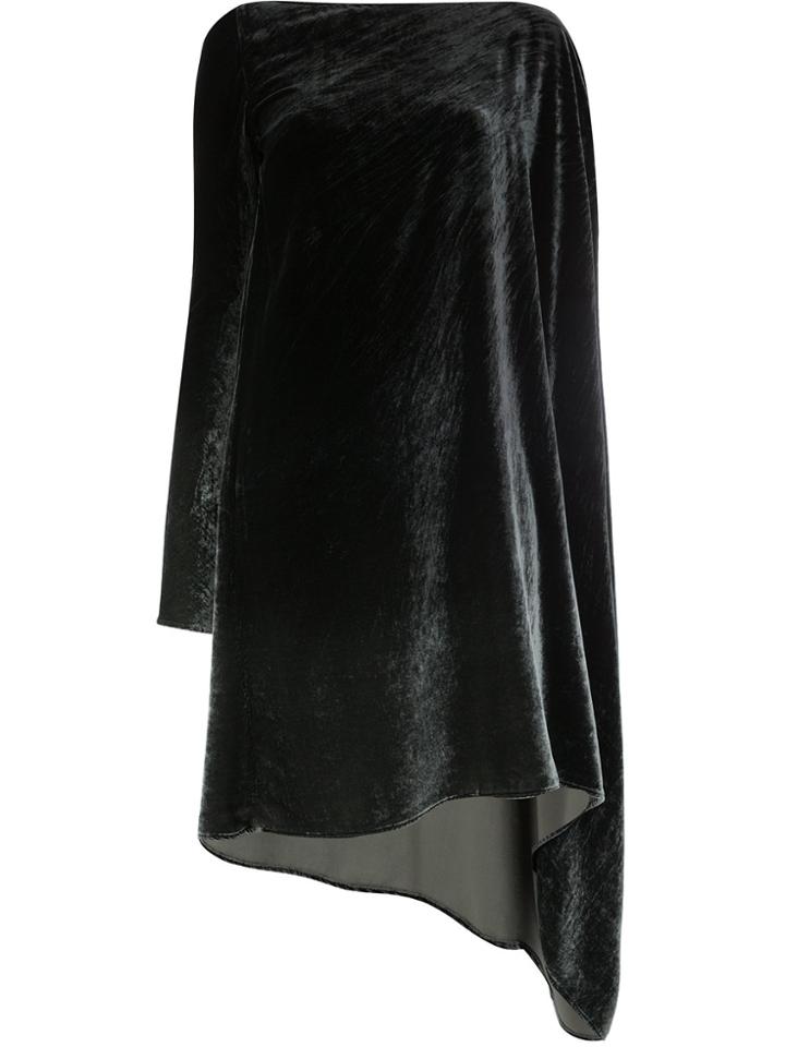 Masnada Asymmetric Shift Dress - Black