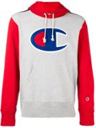 Champion Logo Patch Hoodie, Men's, Size: Medium, Blue, Cotton/polyester